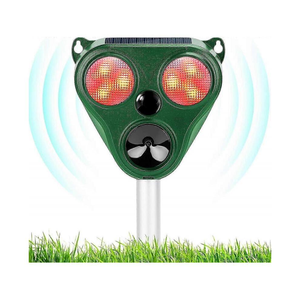 Outdoor Cat Repellent, Ultrasonic Cat Repeller, Waterproof IP66Dog Repeller, Solar Charged, USB Charging Prevent Dogs and Cats, Birds, for Gardens, Fi