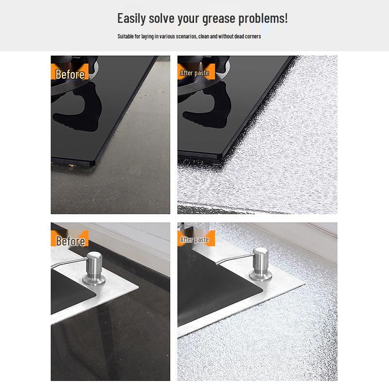 Fireproof, Waterproof, Oil-Resistant Self-Adhesive Aluminum Foil Wallpaper