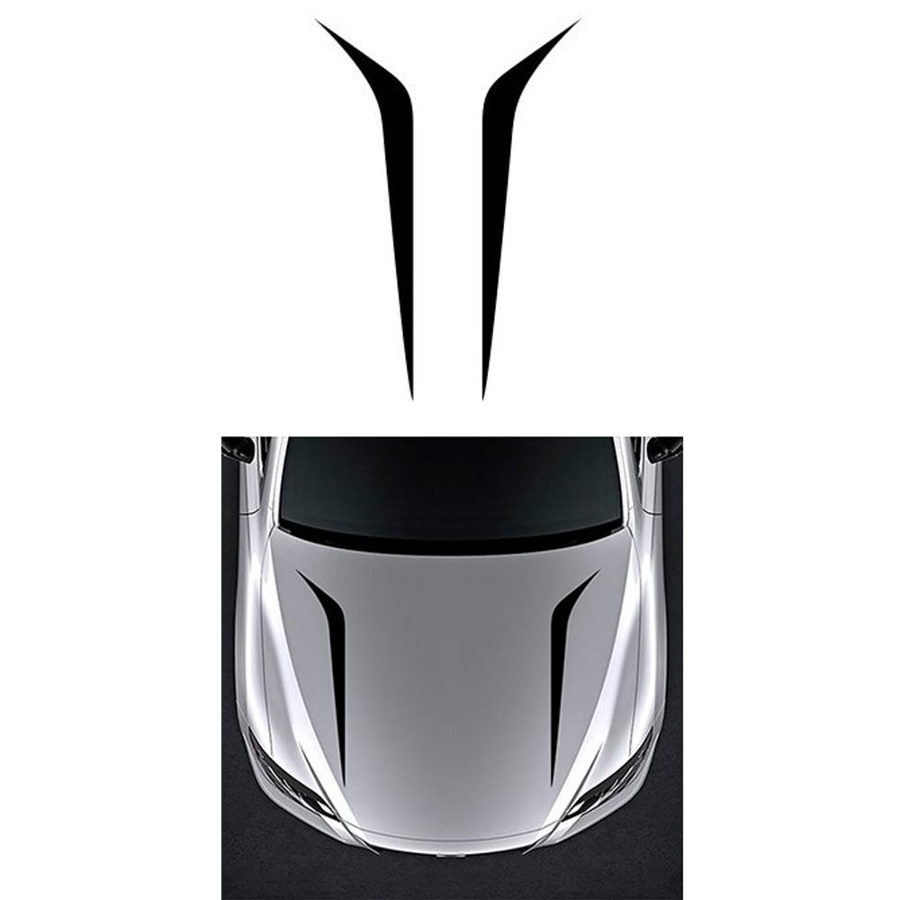 2 Peças Faixas Listras de Capô de Corrida Universais Pretas Decalque Adesivos de Vinil para Carro SUV Caminhão