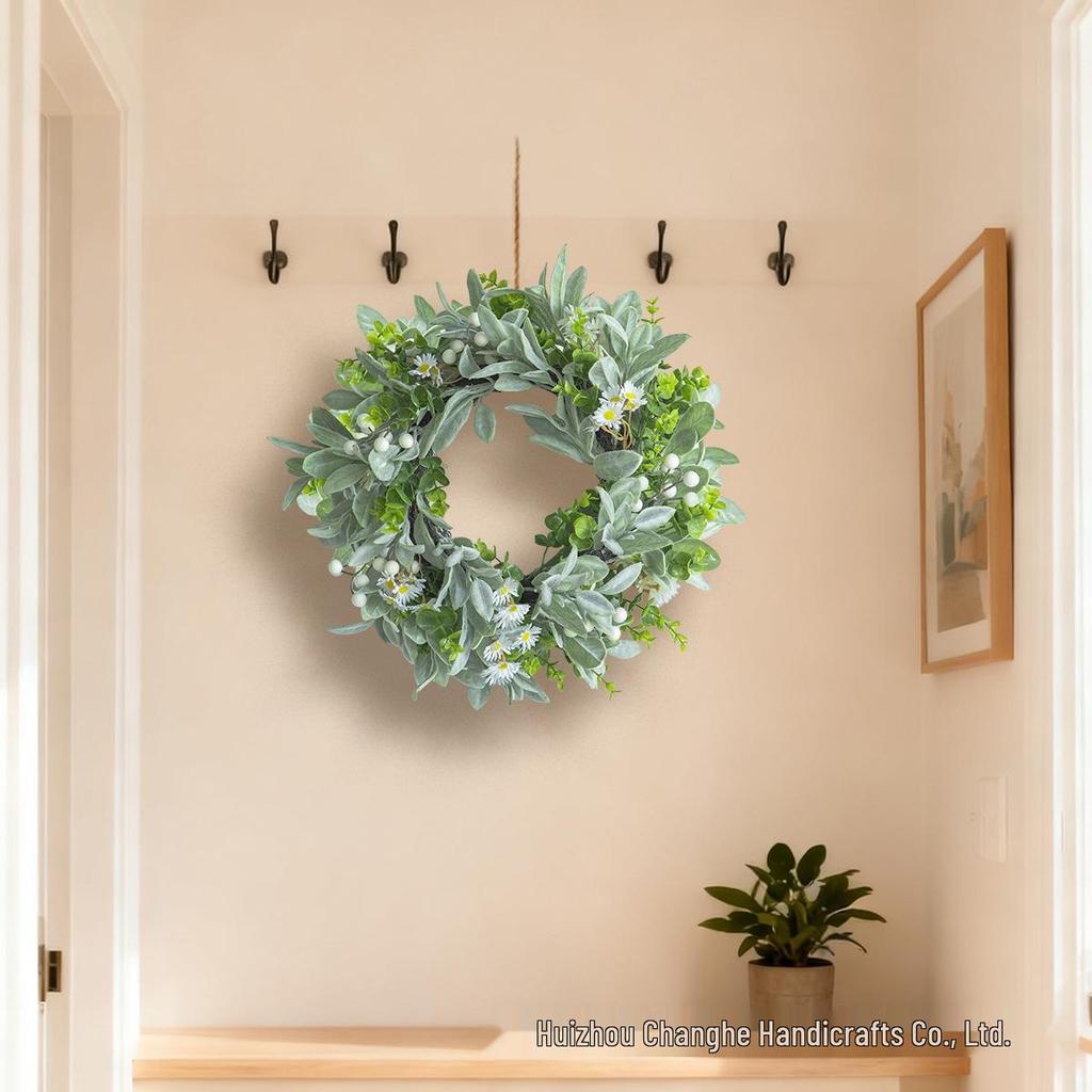 Spring Eucalyptus Daisy Wreath for Door & Window Hanging Home Décor