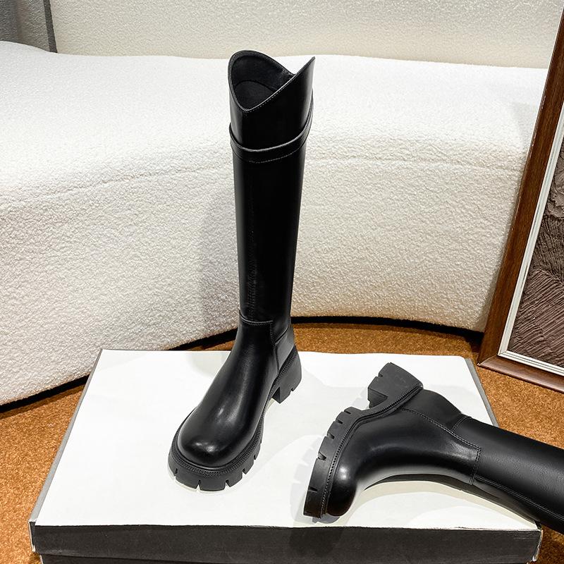 Knight Boots for Women, New Thick-soled Boots for Women, Knee-high Boots for Autumn and Winter, Thick High-heeled Boots