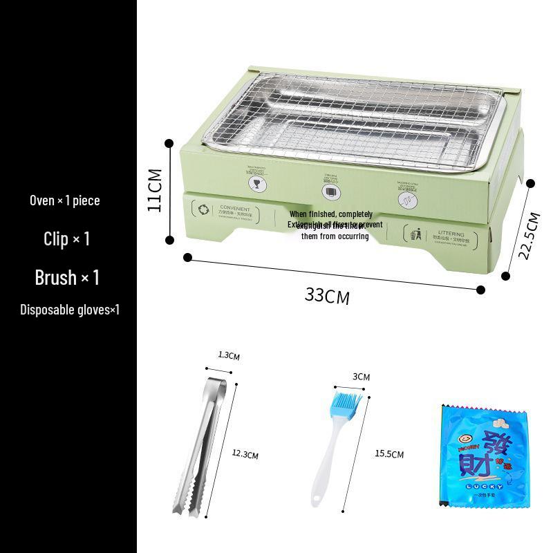 Portable Disposable Charcoal BBQ Grill Rack - Outdoor Smokeless Barbecue Set