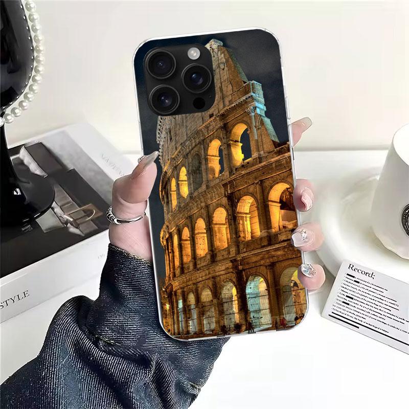 

Roman Colosseum Soft Phone Case For IPhone 11 17 Air 16E 16 Pro Max 15 + 14 Plus 13 Mini 12 Apple 7 SE 8 Fundas Coque 11 17 Air iPhone 13 Pro Max