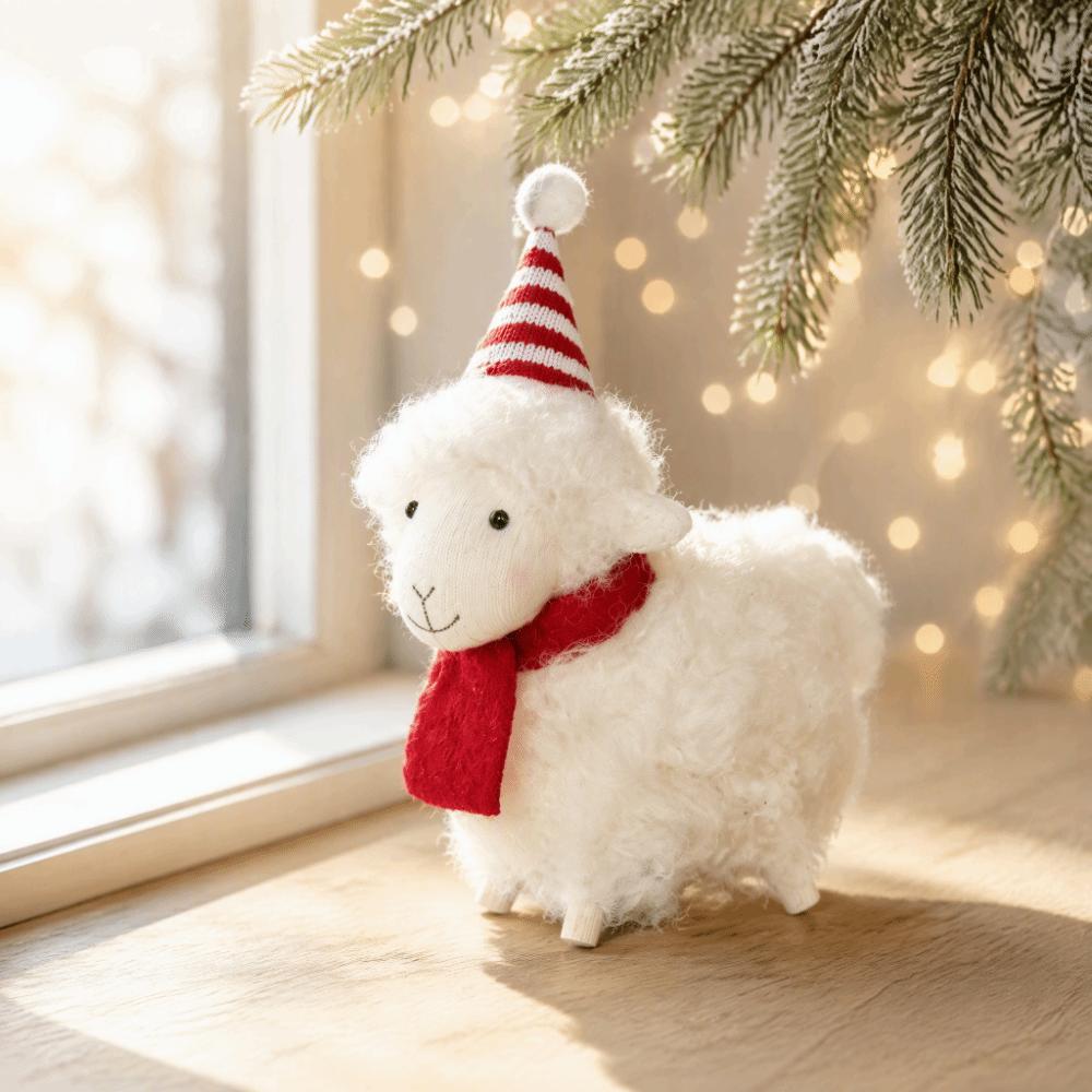 Scarf Hat Little Lamb Hanging Pendant Cute New Year Xmas Decoration Mini Sheep Doll Party Decor