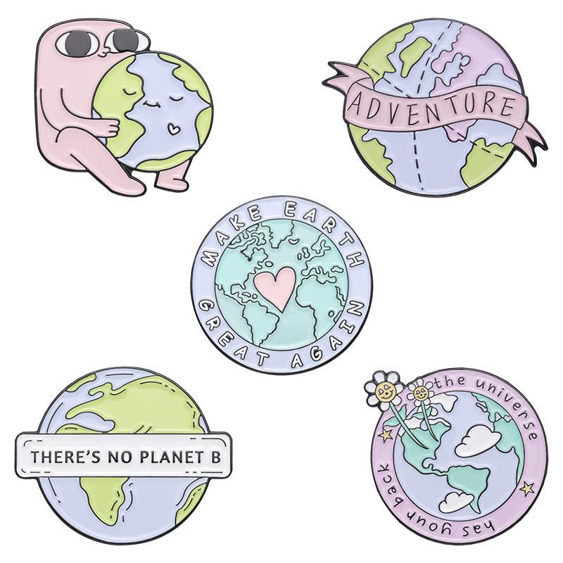 Care Stylish Cartoon Metal Brooch Unique Letter Decorated Pin For Fashionable Men Women And