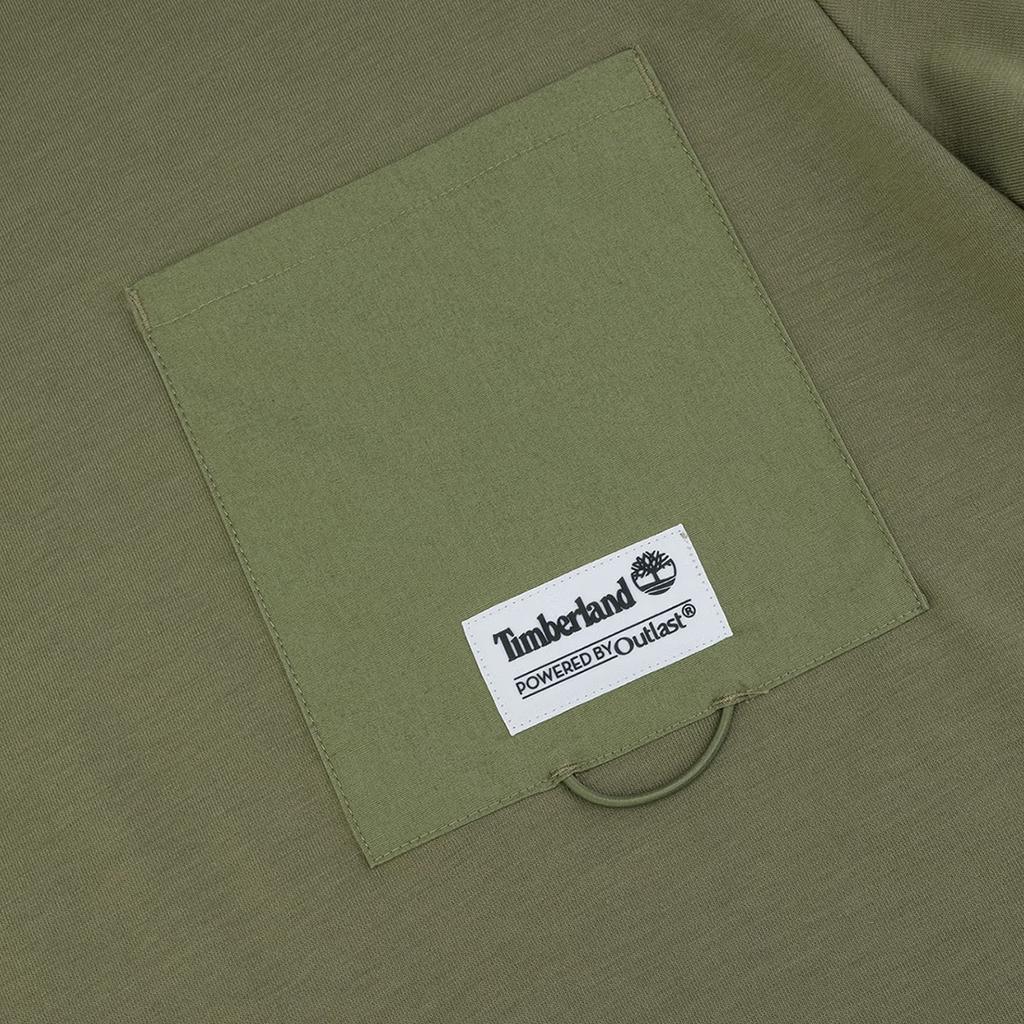 Timberland T-shirt à Manches Courtes et Col Rond Imprimé Logo pour Homme Tops Cassel-Vert A6RFD-590