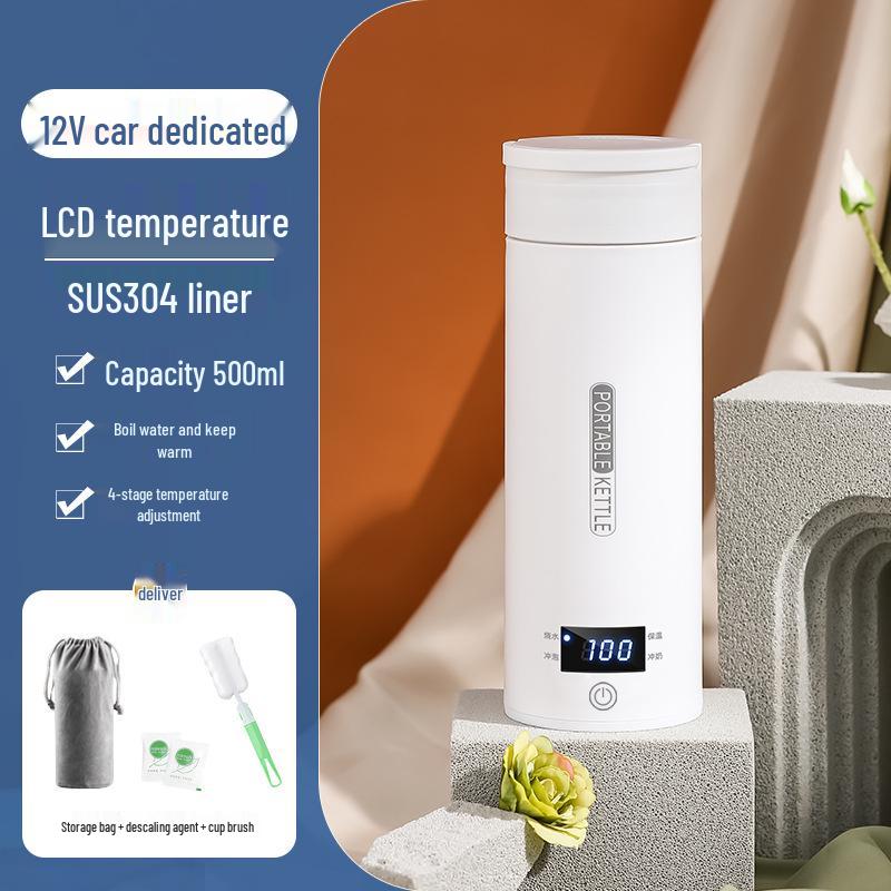 

Портативный автомобильный чайник 12 В: Универсальная мини-электрическая кружка с подогревом для автомобилей и грузовиков