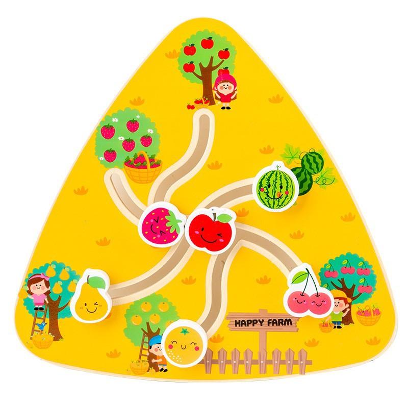 Baby Wooden Traffic Fruit Animal Traffic Puzzle Pairing Walking Maze Shape Cognitive 3D Puzzle Toy