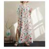 Summer Cotton and Linen Printed Loose and Simple Long Skirt, Women's Skirt Thin