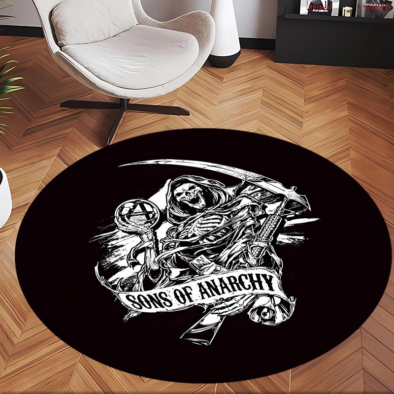 Sons Of Anarchy (1) Round Office Rug Decorative Floor Rug for Office Bedroom Living Room and Home Space