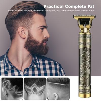 Mașină de tuns electrică, retro, reîncărcabilă, fără fir, set de tuns lavabil pentru uz casnic