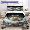 Cute Animal Pattern Bedding Uilt Set Uilt Cover Pillowcase Home Decoration Birthday Gift (1 * Duvet Cover + 2 * Pillowcase Without Core)27