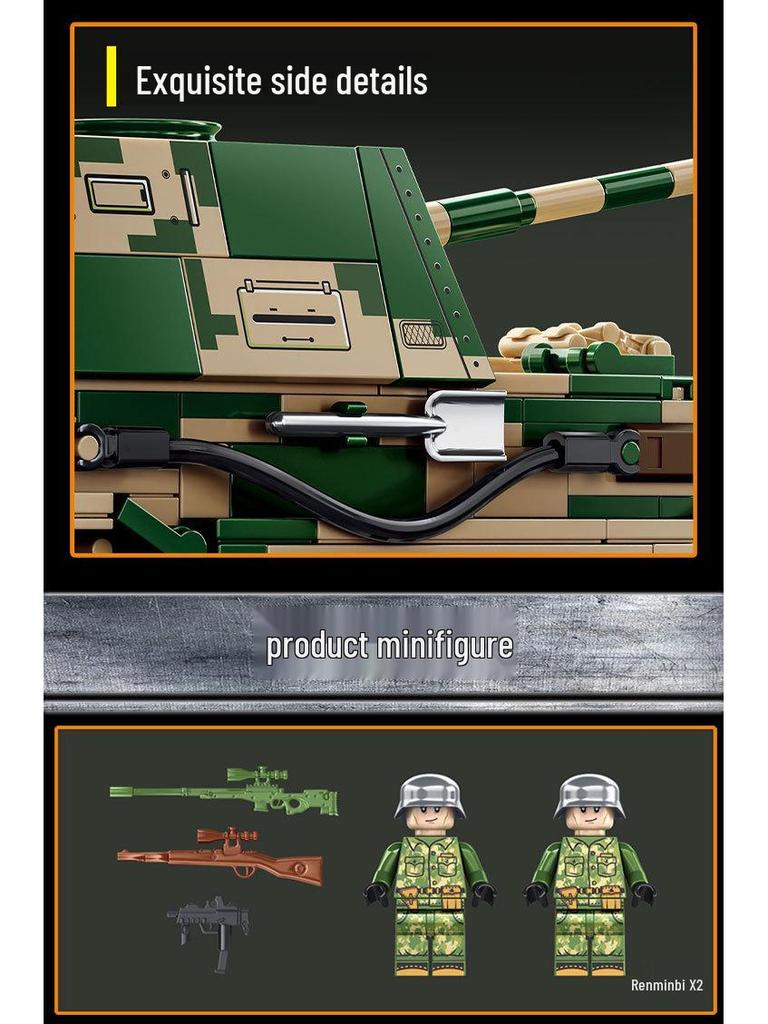 Le Yi 66051-72 Elephant Tank Destroyer IS2 Building Blocks for Kids