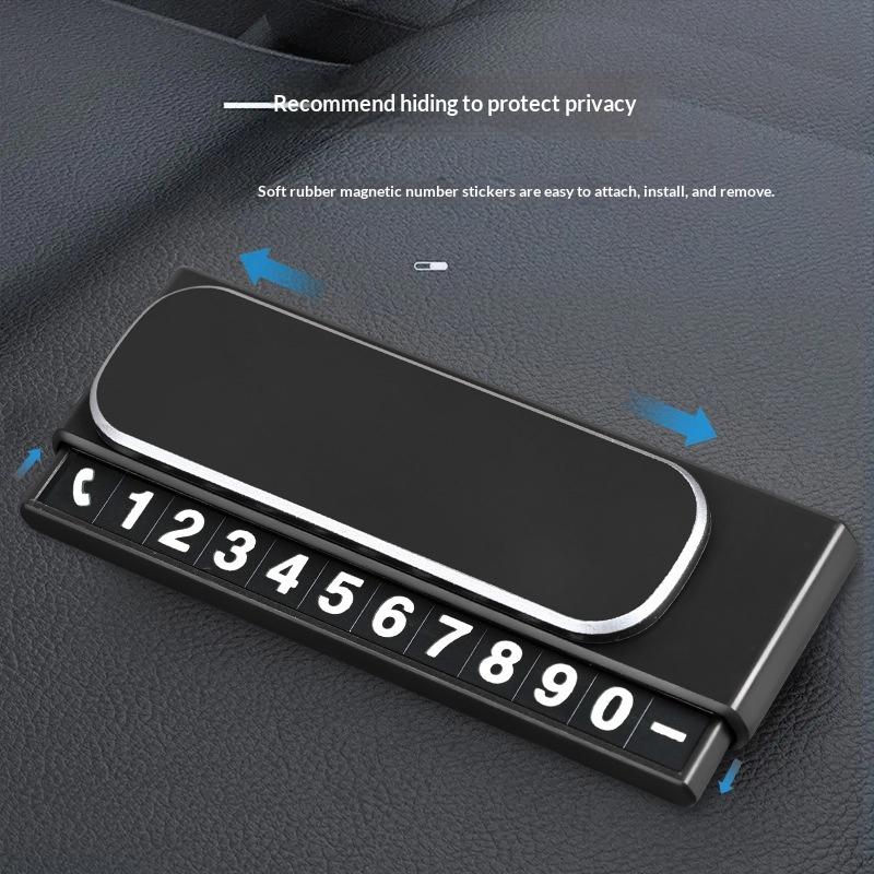 Mini Portable Phone Number Plate Car Number Plate For Temporary Use Parking Card Phone Number Display Auto Interior Accessory