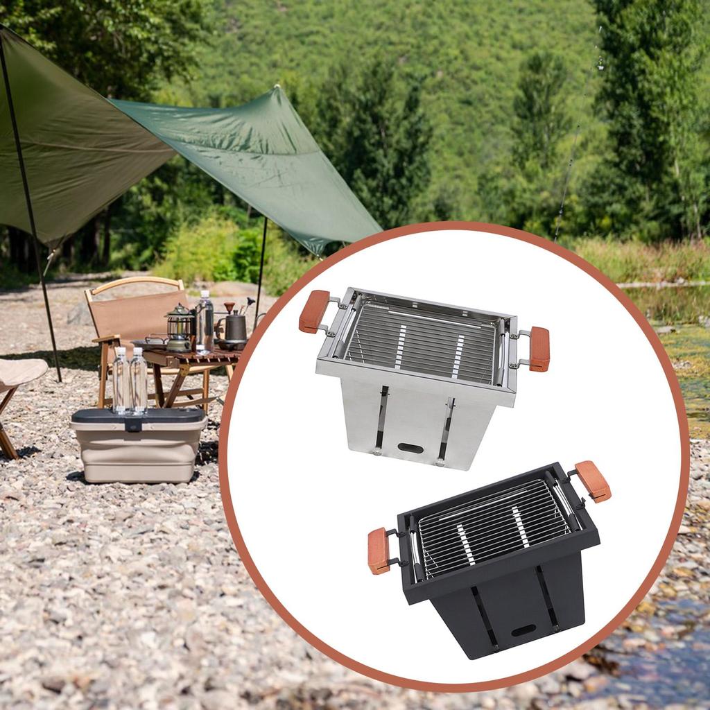 Folding Grill Camping Barbecue Grill Portable Sturdy Barbecue Rack for Lakeside