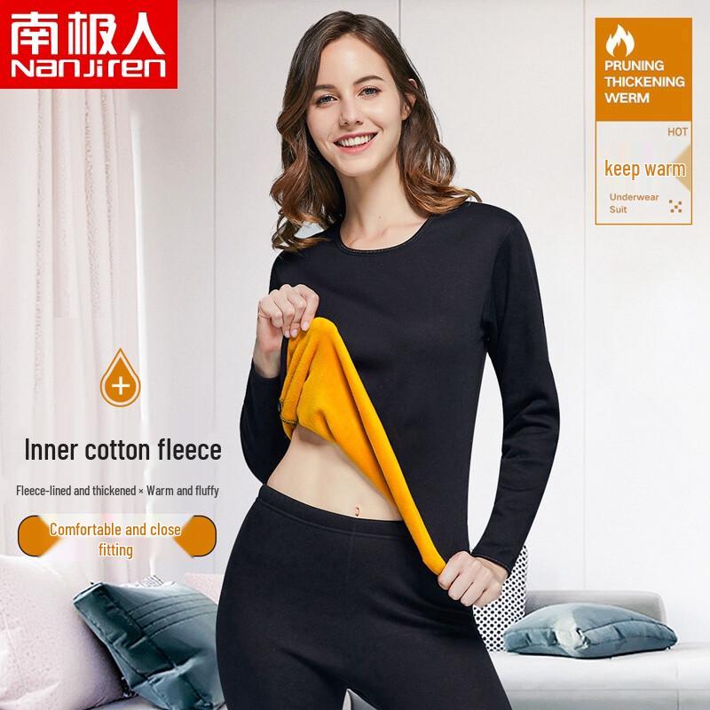 

Nanjiren Men s & Women s Thickened Fleece-Lined Thermal Underwear Set XL