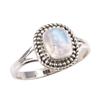 Natural Rainbow Moonstone Gemstone Handmade 925 Sterling Silver Ring S.10 o7h85