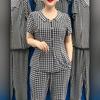 Schwangerschaft Sommer Kurzarm Zweiteiler Set: Lockeres, stilvolles Karotten-Oberteil mit kaschierendem Schnitt und lässiger Hose