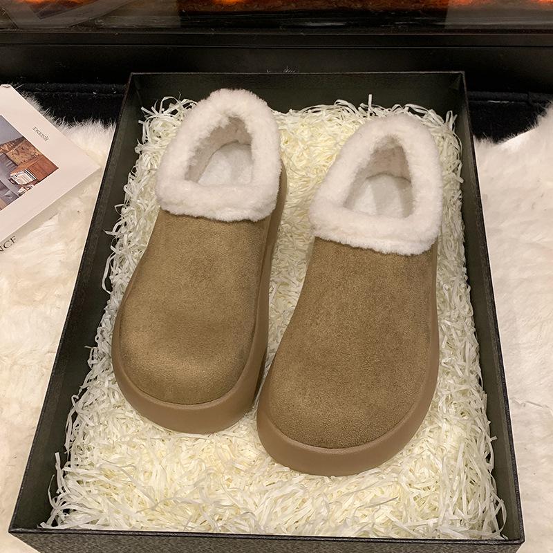 All-inclusive Small Potato Snow Boots Women's New Winter Fluffy Bread Shoes Thick-soled Velvet Cotton Shoes