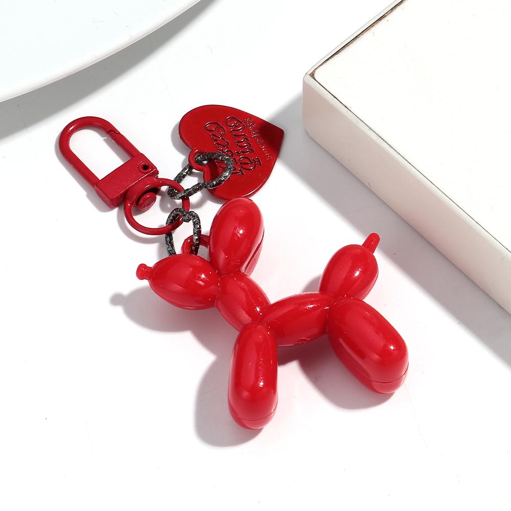 Funny Colorful Balloon Dog Car Keychain Clip Bag Charms for Women Cute Acrylic Puppy Keyring Phone Decoration Accessories Gifts