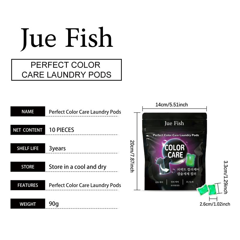 Laundry Detergent Pods For Clothes Color Protecting Stain Removal Eco Friendly Jue Fish Fabric Care For Automatic Washers
