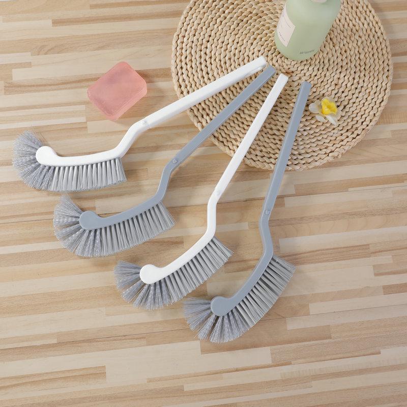 Hard Bristle Toilet Brush with Adhesive Hook - Gap Cleaning, Plastic Handle