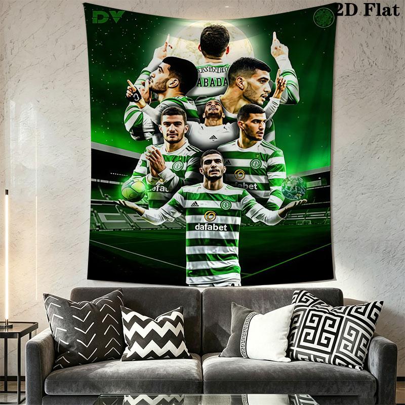 Celtic Football Club Wall Hanging Printed Fabric Blanket Decorative Tapestries for Bedroom Living Room Home Decor