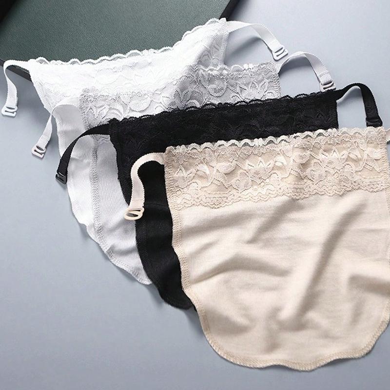 4pcs/Set Lace Trim Breathable Fashion Adjustable Chest Coverage Fake Collar for Daily Wear Valentines