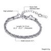 Vnox Unisex Rope Chain Bracelets for Men Women, Stainless Steel Twisted Links Chain Bracelet,Simple Classic Jewelry Gift for Him