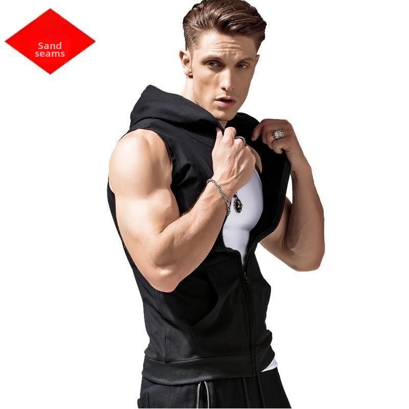 Men's Hooded Sleeveless Fitness Vest - Slim Fit Summer Waistcoat