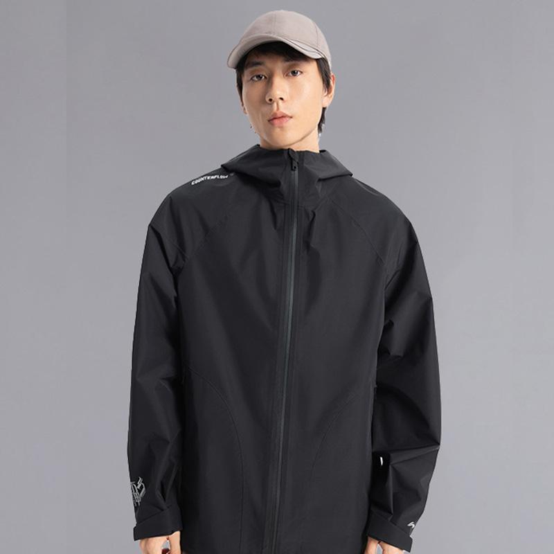 Li Ning Outdoor CF Tracing Windproof, Breathable, Abrasion Resistant, Rainproof Windbreaker Jacket Unisex Black AEMV005-3