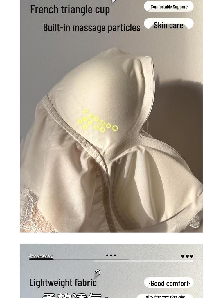 Ya Shuang French Embroidery Lace Camisole with Fixed Cups and Pads - Versatile & Comfortable