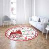 Vintage Girl Snowman Dwarf Round Rug Merry Christmas Mat Gift, Winter Xmas Home Decor Nursery Kids Room Mat Round Floor Mat