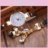 Fashionable Angel Pendant Bracelet Watch For Women With Sparkling Rhinestones And Pu Strap
