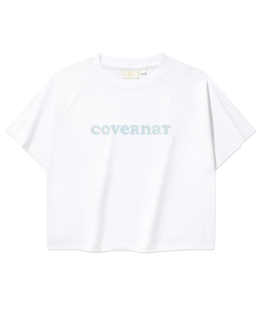 COVERNAT WOMAN Ice String Crop Short Sleeve Tee White