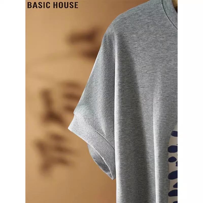 Basic House Women's Cat Print Short Sleeve T-Shirt