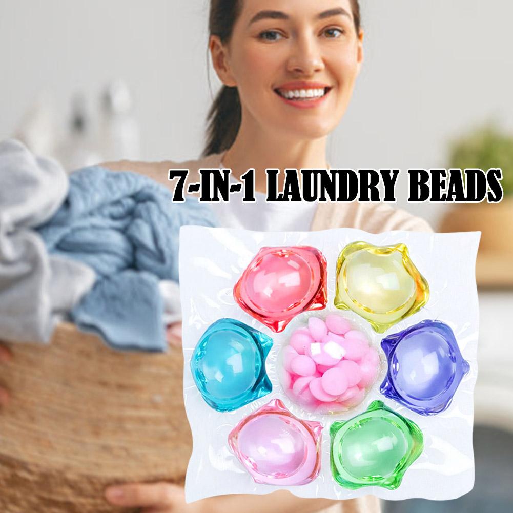 10/20/30pcs 7-in-1 Laundry Gel Long Lasting Fragrant Laundry Beads Softening Decontamination Concentrated Liquid Cleaning Supply