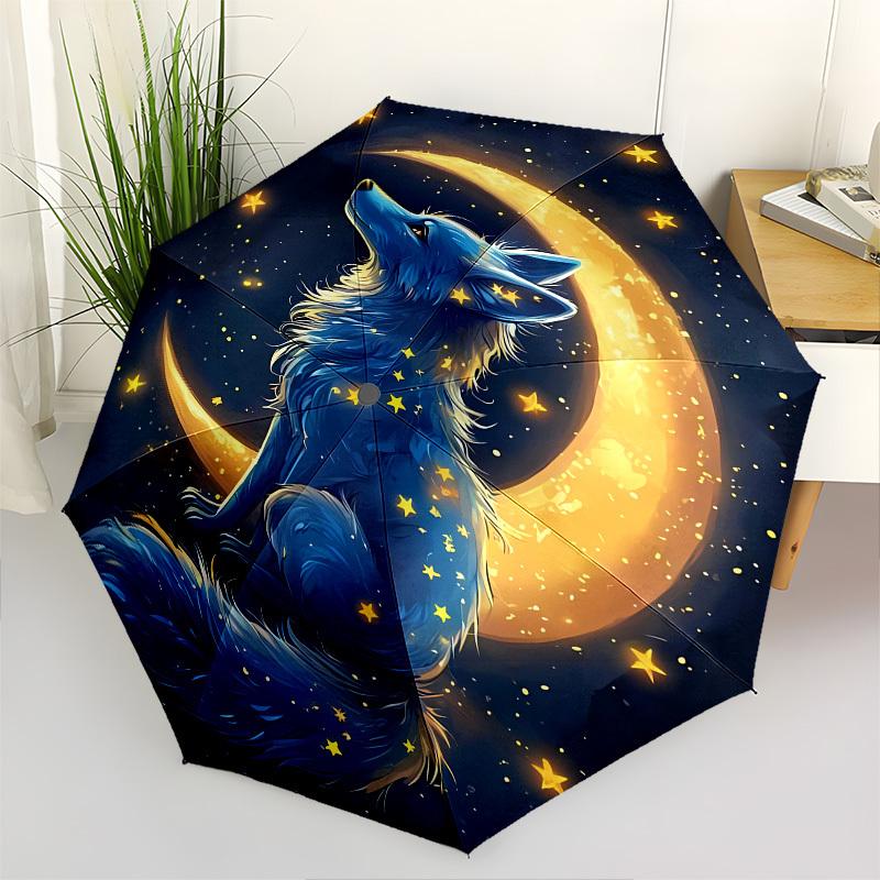 

Moon Fox- Automatic Umbrella, Four Seasons Portable Folding Umbrella, Suitable for Men and Women, Travel, Daily Compact Umbrella, Outdoor Ac
