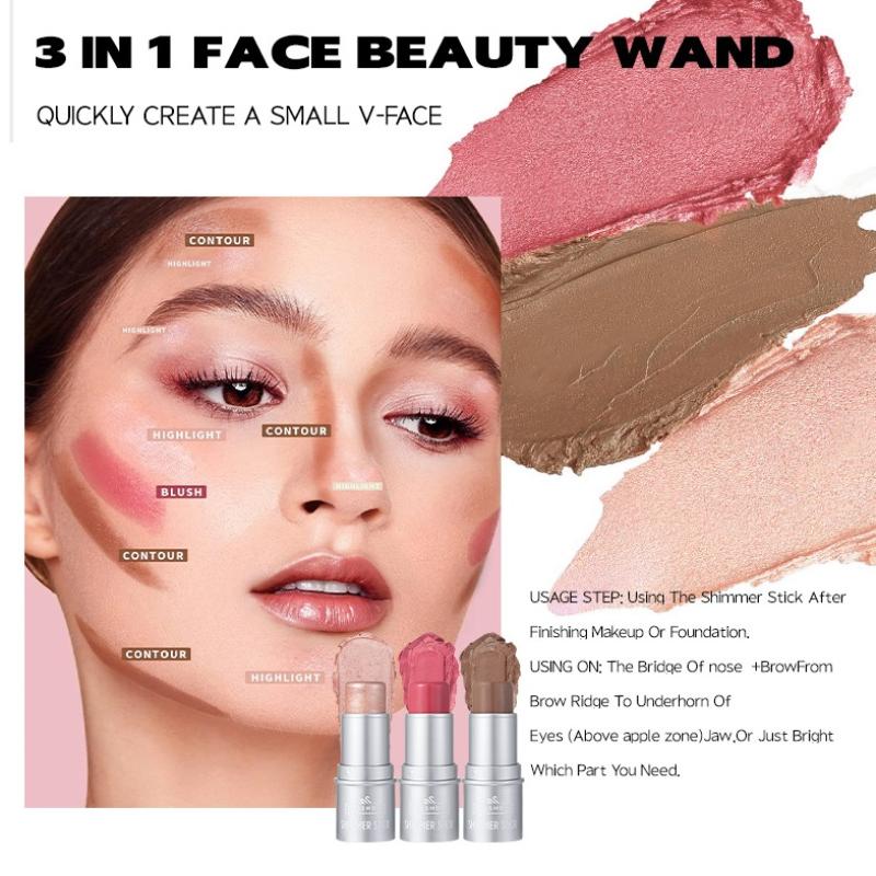 Dimshow Face Contouring Bronzer Stick Multifunctional Highlighter Blush Brightening Sculpt Facial Outline Shadow Cosmetic