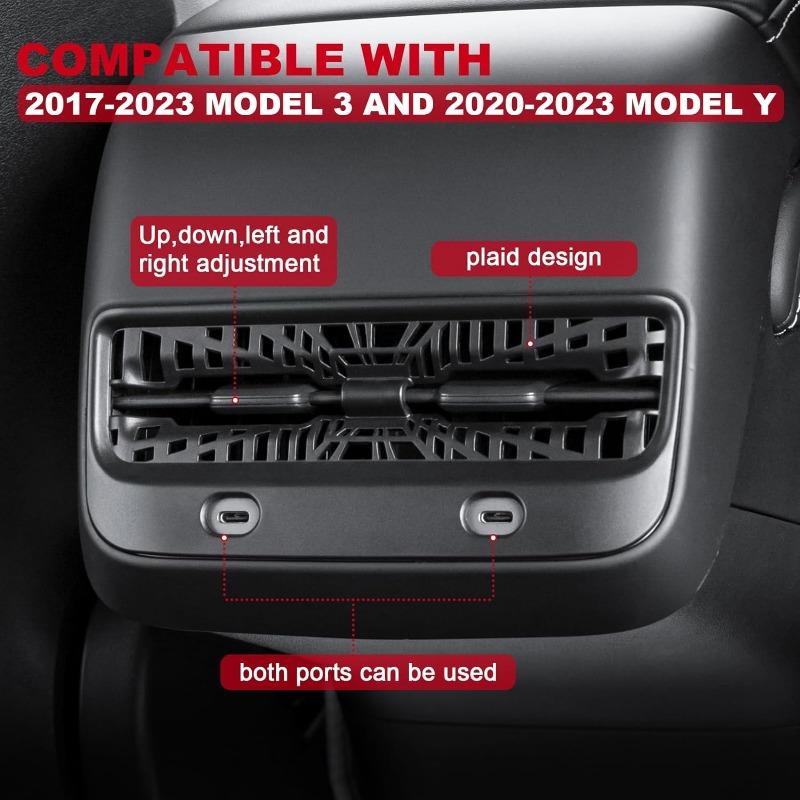 Rear Seat Vent Cover Rear Seat Center Console Vent Trim Tesla Model 3 and Model Y 2017 To 2025 Waterproof and Dustproof Trim
