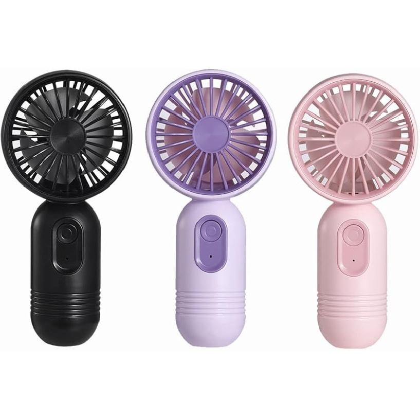 Mini Portable Fan 3 Pack, Cute Handheld Battery Operated Lightweight Small Personal Fans with 3 Speeds and USB Rechargeable Eyelash Fan for Stylish