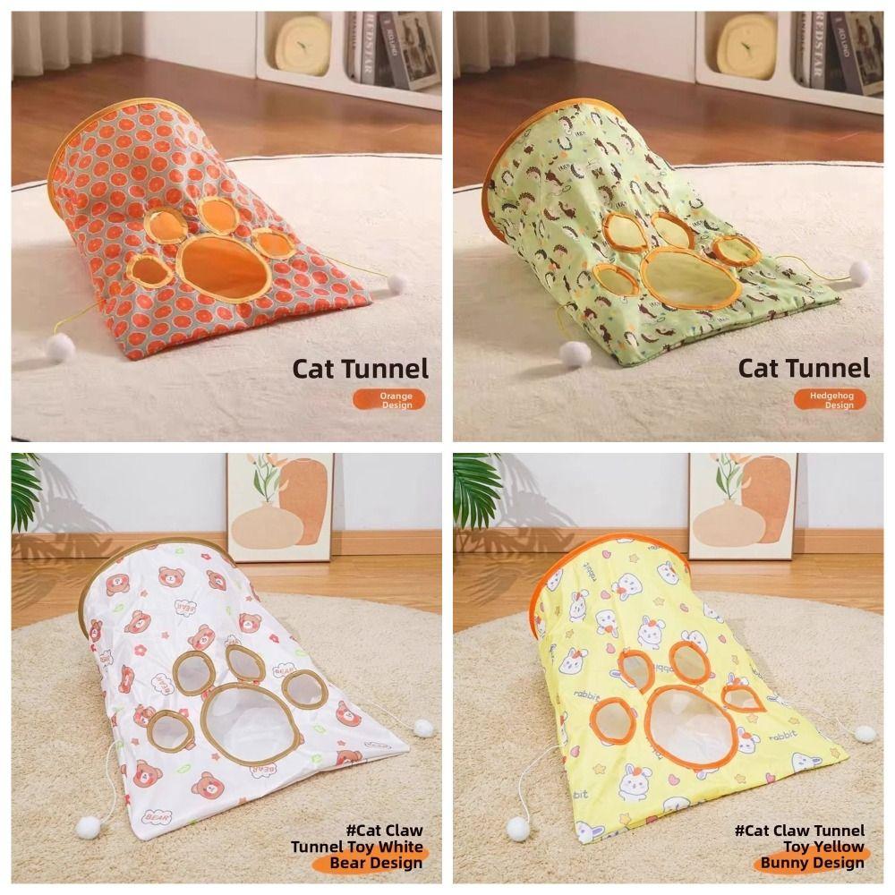 Bite Resistant Cat Toys Drill Bag Collapsible Polyester Cat Tunnel Bag Sound Paper Exercising Hiding Training