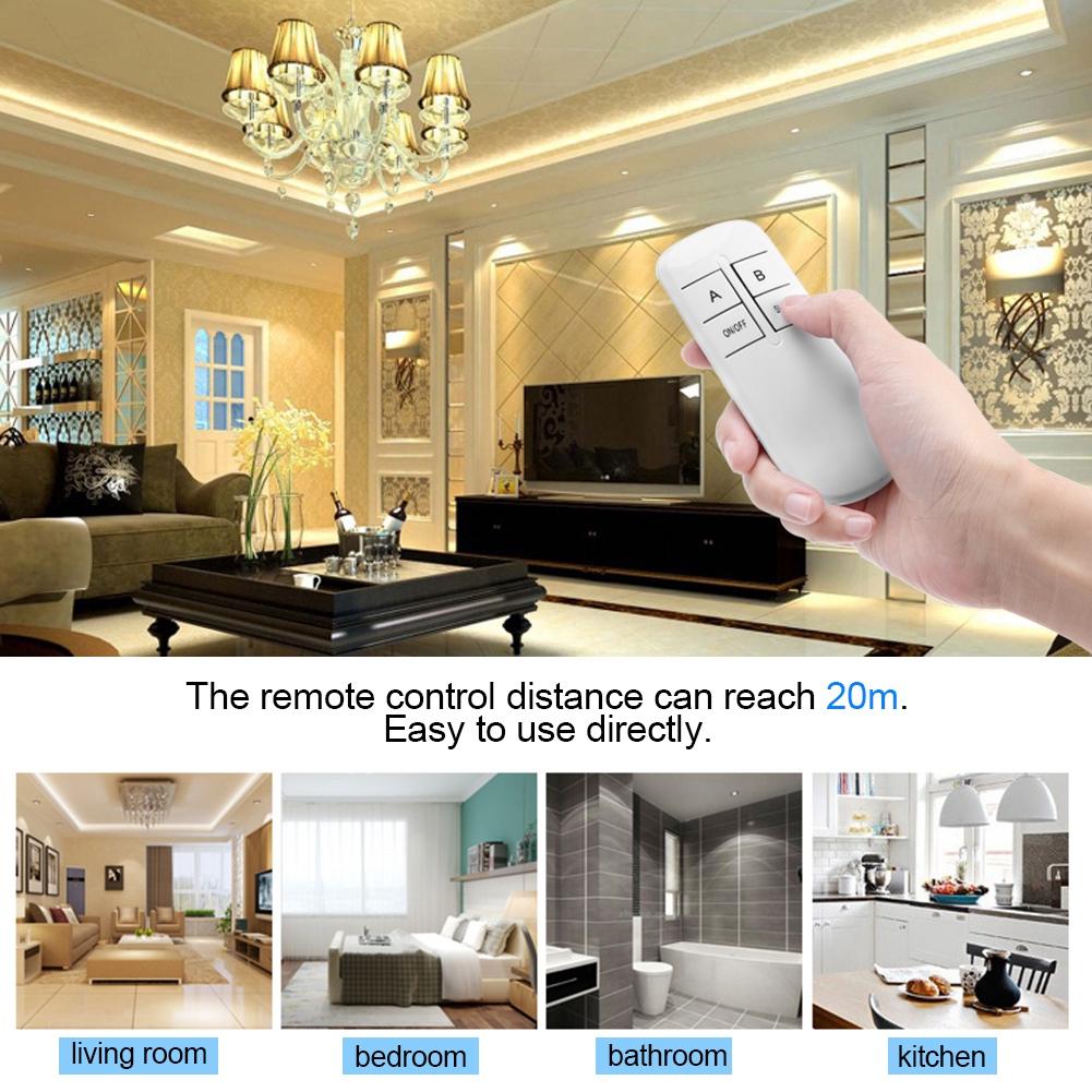 220V Light Lamp Controller Receiver Transmitter Wireless Remote Control Switch System 2 Channel
