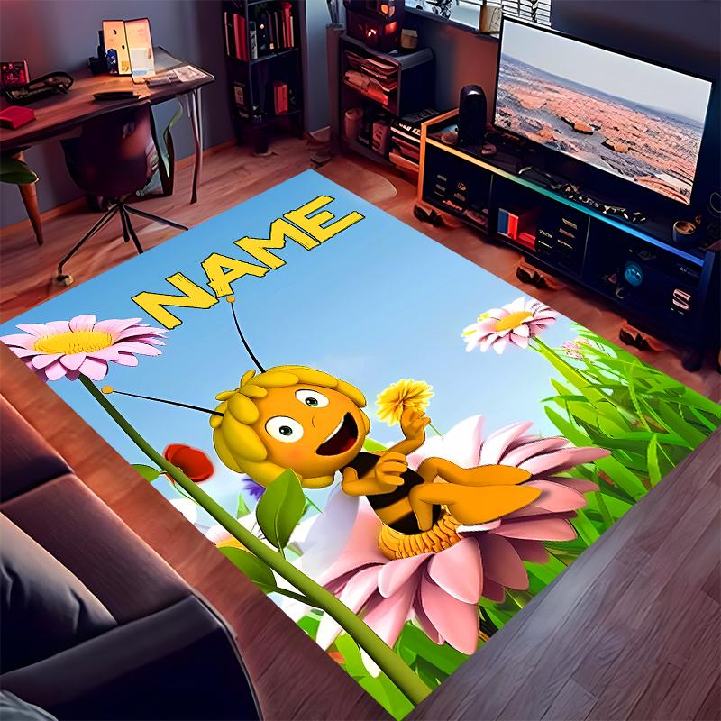 Custom personalization Maya the Bee Print Area Rug - Soft, Washable Non-Slip Indoor Mat,Living Room,Home&Office Decorative Rug