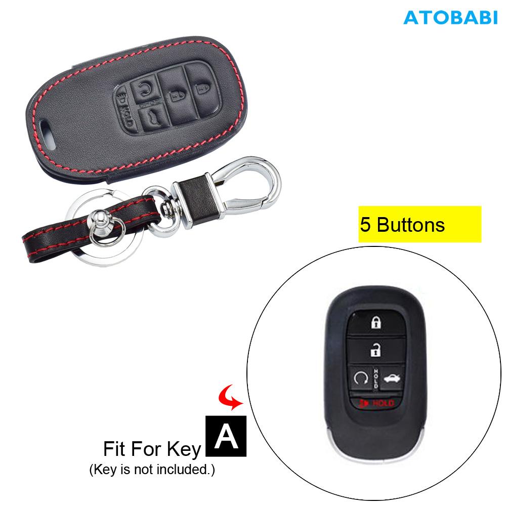 Leather Car Key Cover Bag For Honda Cr-V Crv Civic Accord Pilot Hr-V Pilot Sport Remote Fobs Shell Case Accessory