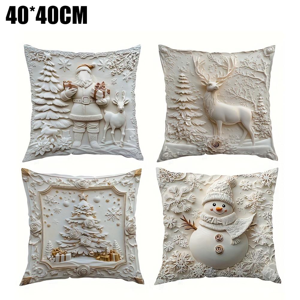 Santa and Deer on Christmas Pillow Case for sofa car bedroom decorative cushion cover pillow cover Decorative Cushion