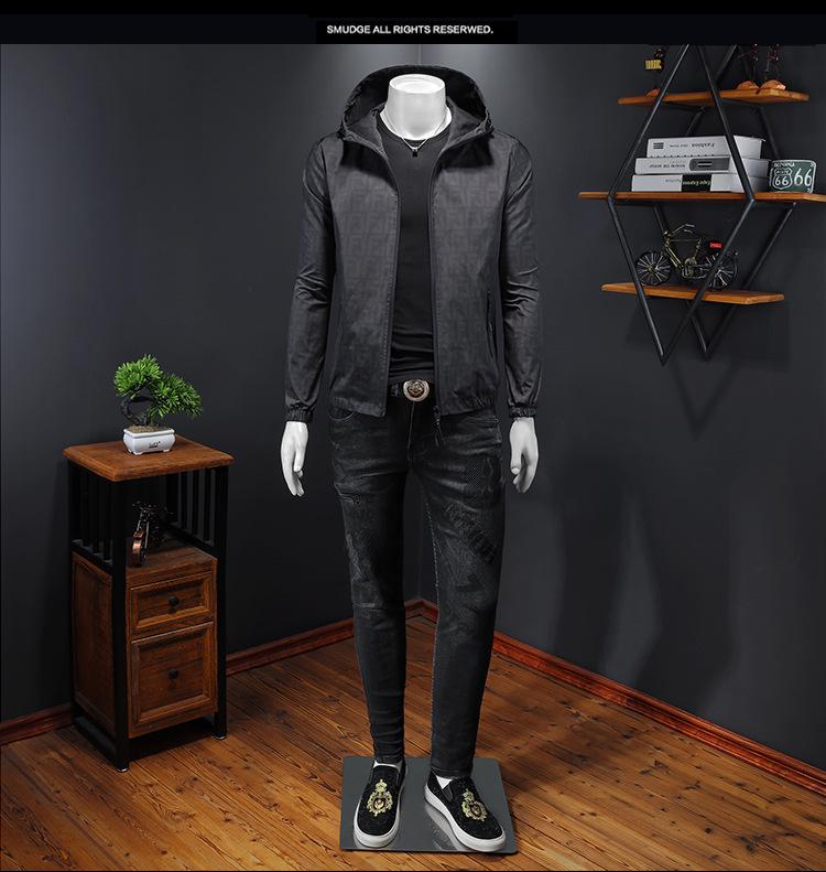 European Style Men's Spring/Autumn 2025 Trendy Casual Hooded Jacket