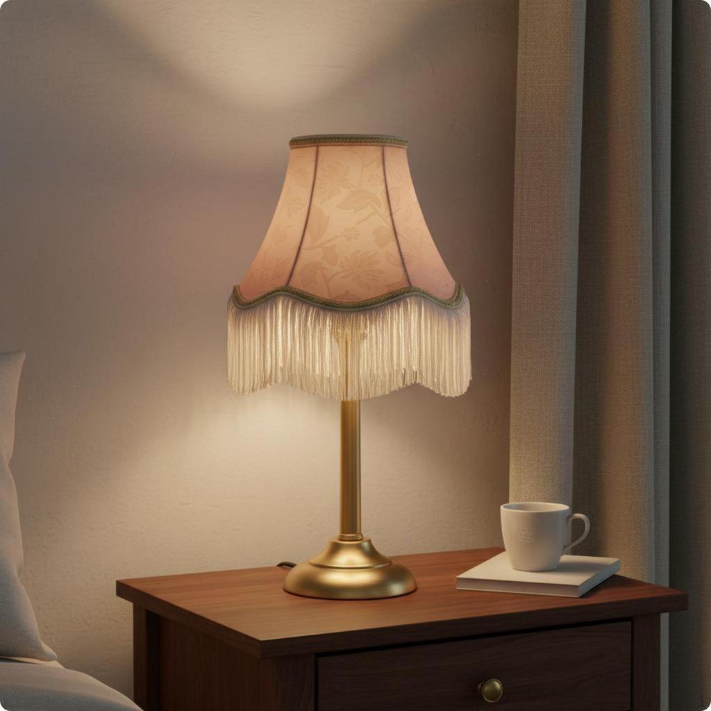 Lampshade Handmade Tassel Fringed Lamp Shade for Bedroom Green Dome Fringe