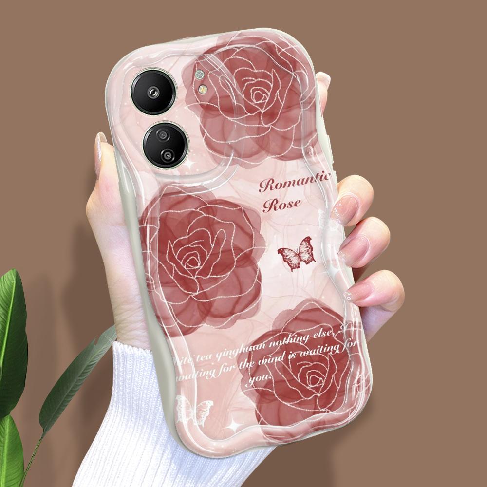 

Милый мультяшный узор, кремовая текстура, мягкий силиконовый чехол с волнистыми краями, чехол для телефона Xiaomi Redmi Redmi A4 белый