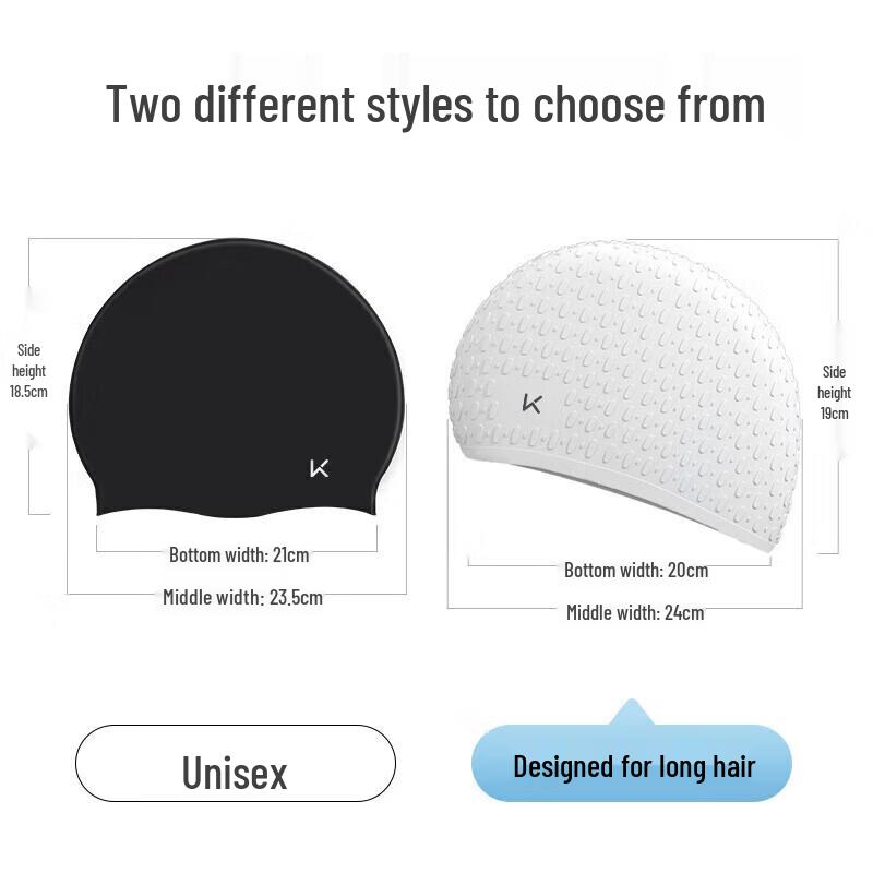 Keep Waterproof Silicone Swimming Cap for Adults with Long Hair